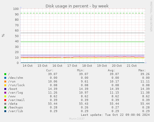 Disk usage in percent